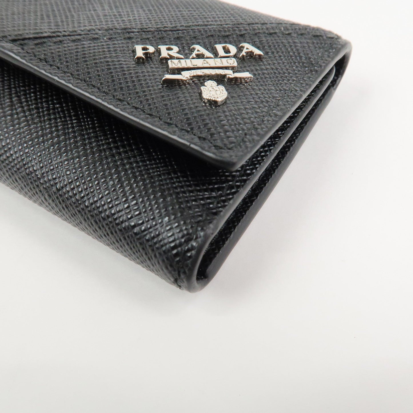 Prada Logo Saffiano Leather 6 Rings Key Case Black 2PG222【Pre-order】