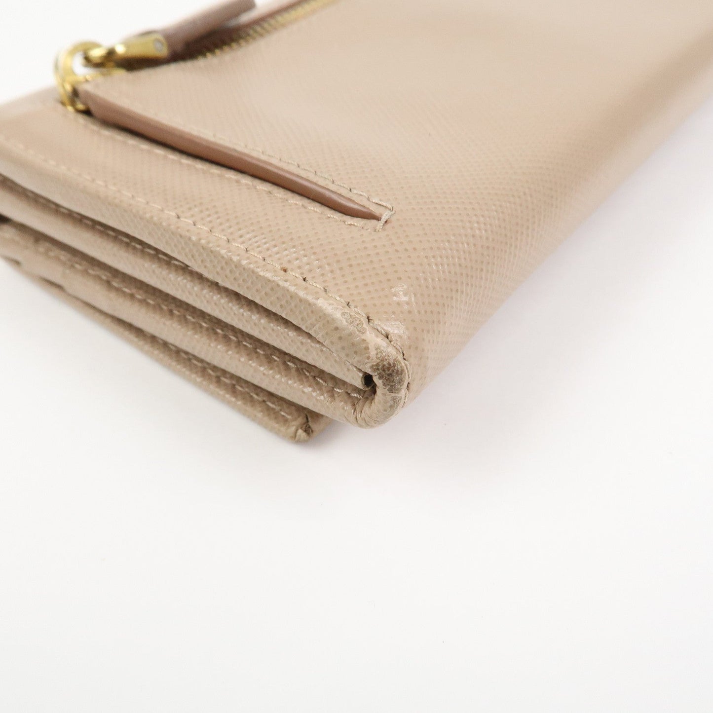 Prada Triangle Logo Saffiano Leather Long Wallet Beige 1MH132【Pre-order】