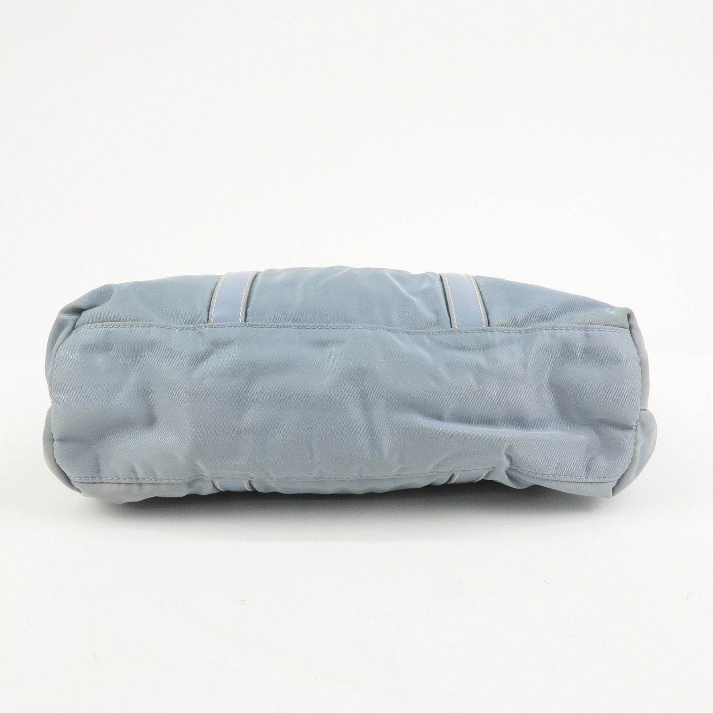Prada Triangle Logo Nylon Leather Hand Bag Light Blue【Pre-order】