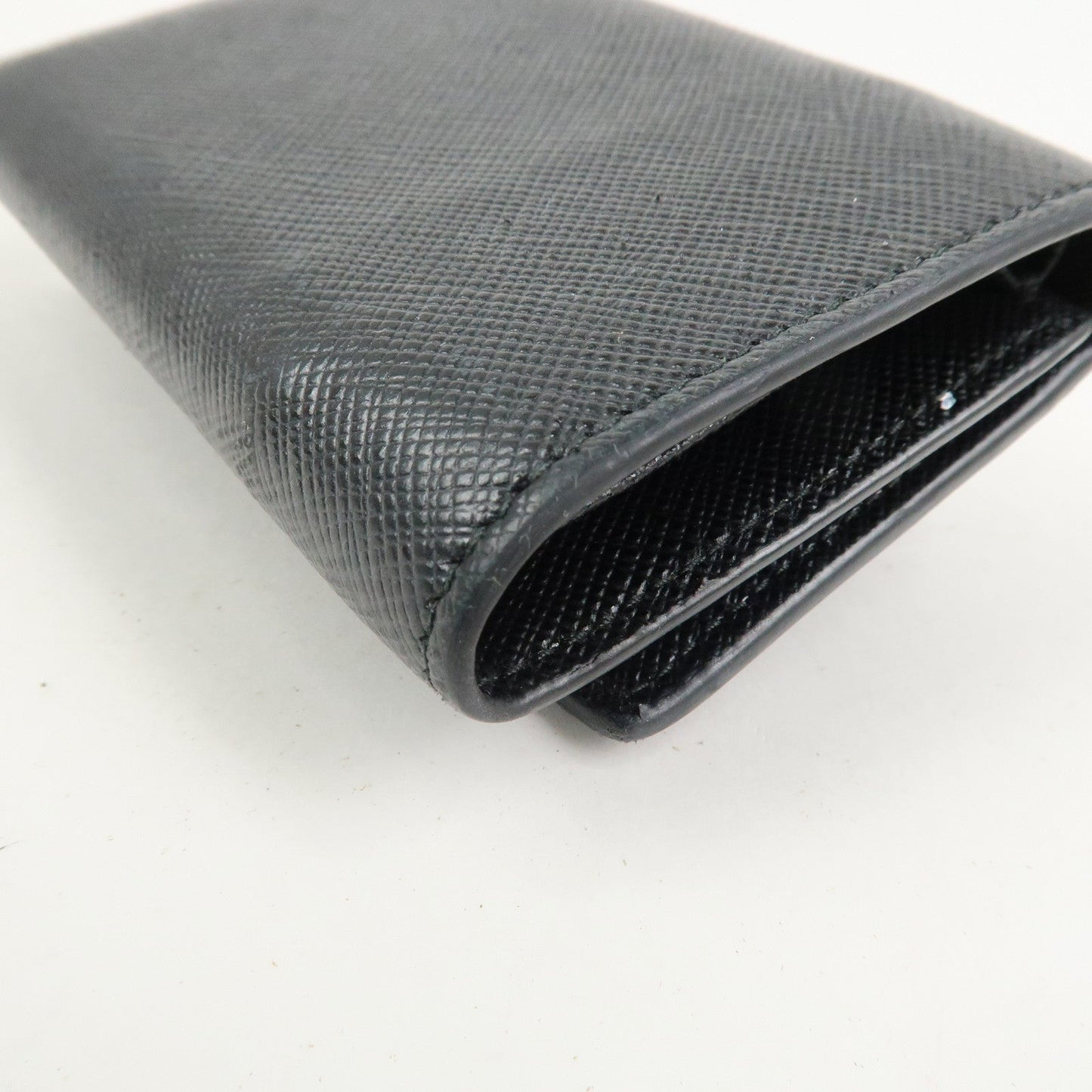 Prada Triangle Logo Saffiano Leather Tri-fold Wallet Black 1MH021【Pre-order】