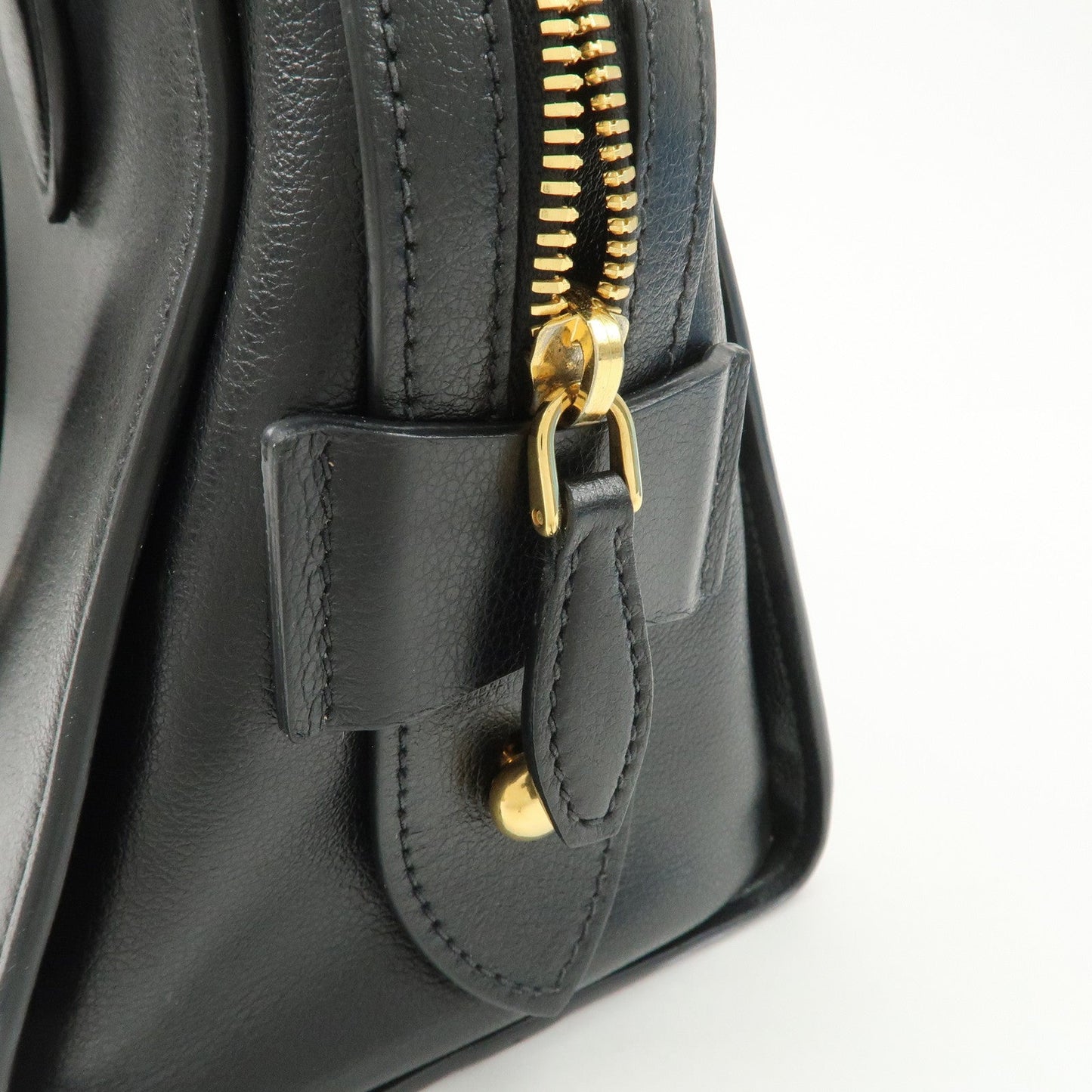 Prada Leather 2Way Bag Hand Bag Black Gold Hardware Used【Pre-order】