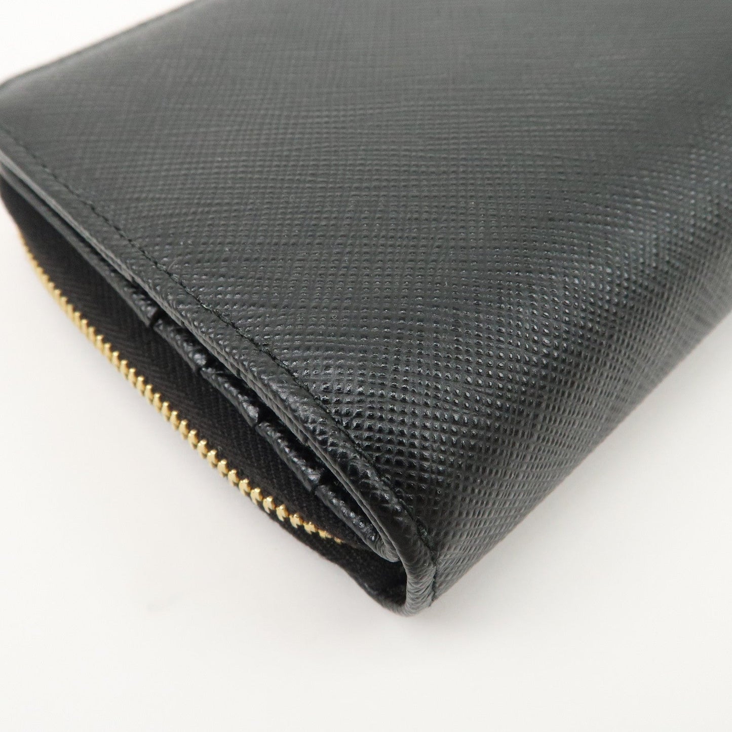 Prada Logo Saffiano Leather Round Zippy Wallet Black 1MM268【Pre-order】