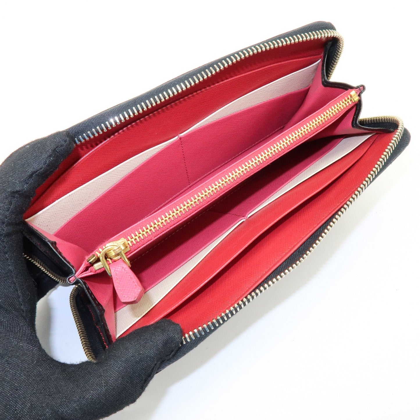 Prada Saffiano Leather Round Zippy Long Wallet Black 1M0506【Pre-order】