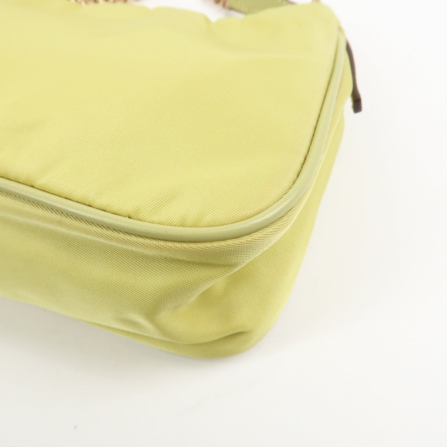 Prada Triangle Logo Nylon Leather Shoulder Bag Yellow BR0107【Pre-order】