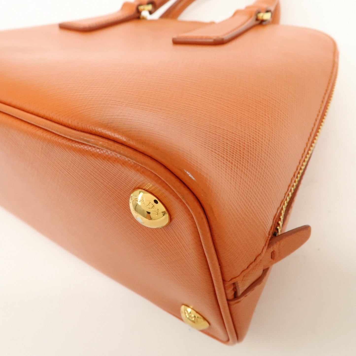 Prada Saffiano Leather Promenade Small 2Way Hand Bag Orange BL0838【Pre-order】