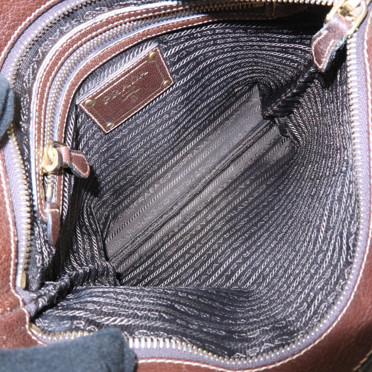 Prada Logo Jacquard Leather Shoulder Bag Crossbody Bag Brown【Pre-order】