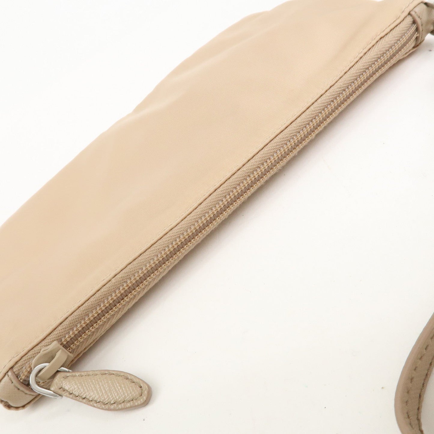 Prada Triangle Logo TESSUTO Hand Bag Pouch Beige 1NH545【Pre-order】