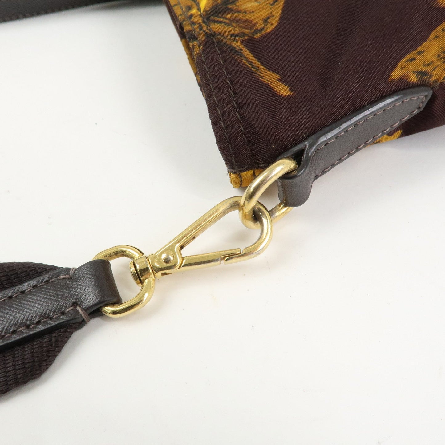 Prada Triangle Logo Nylon Leather 2Way Shoulder Bag Flower Print【Pre-order】
