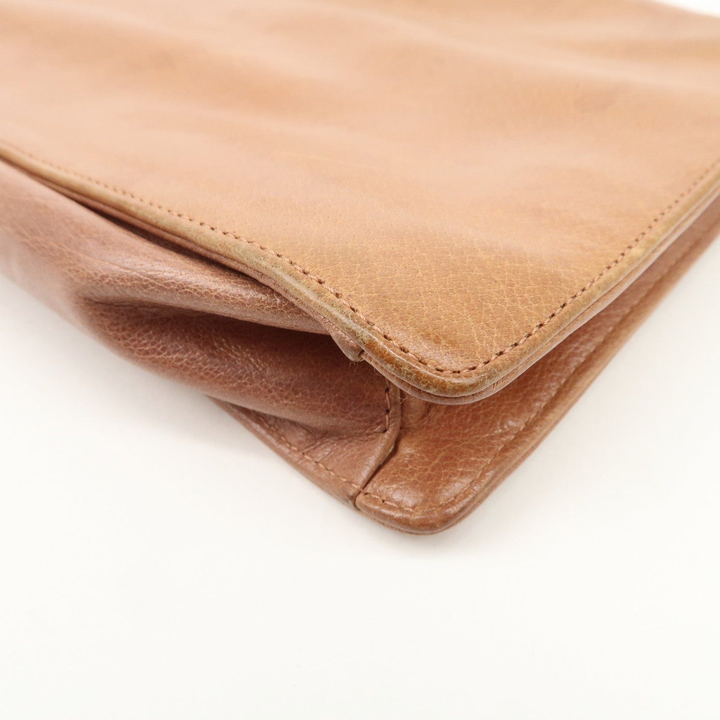Prada Triangle Logo Leather Shoulder Bag Hand Bag Brown Used【Pre-order】