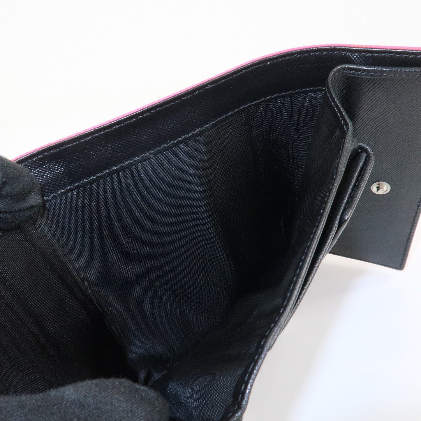 Prada Triangle Logo Tessuto Nylon Mini Compact Wallet Neon Pink【Pre-order】