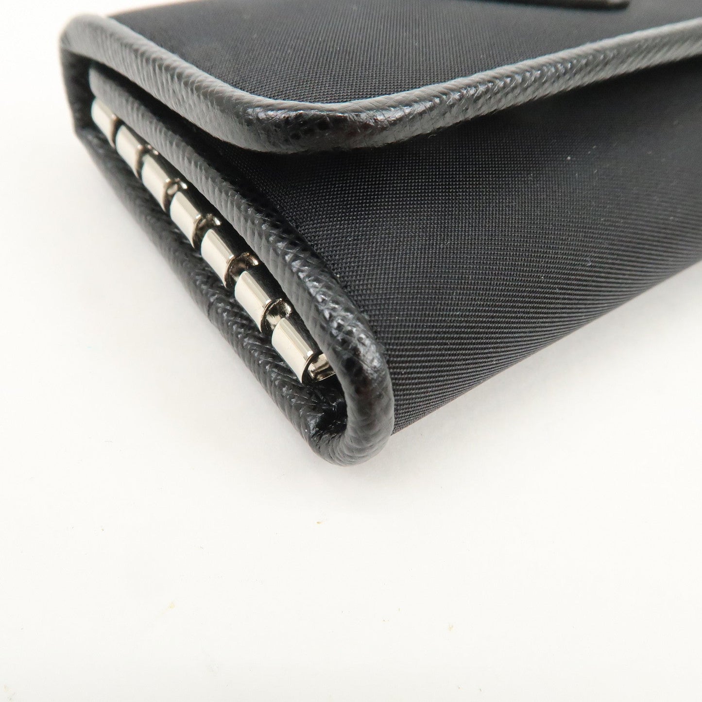 Prada Triangle Logo 6 Rings Key Case Key Holder Black 1PG222【Pre-order】