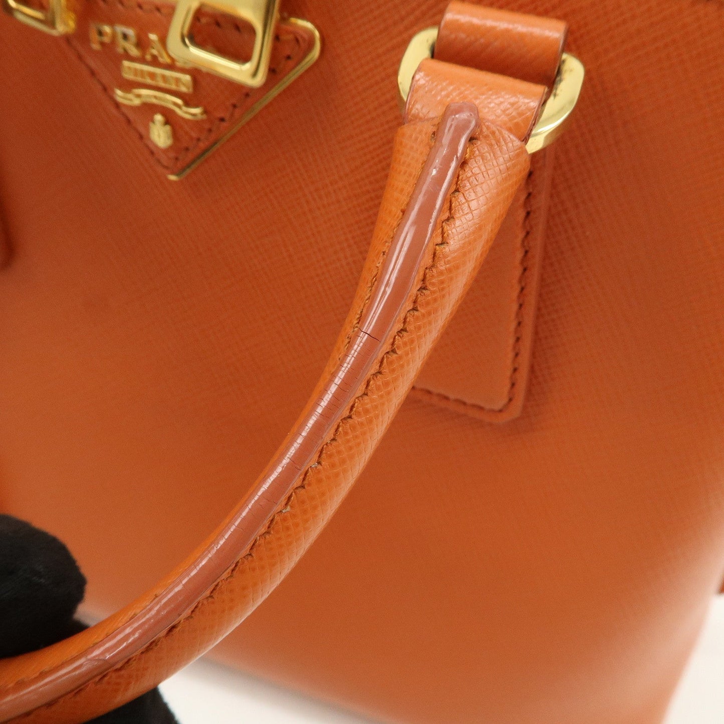 Prada Saffiano Leather Promenade Small 2Way Hand Bag Orange BL0838【Pre-order】