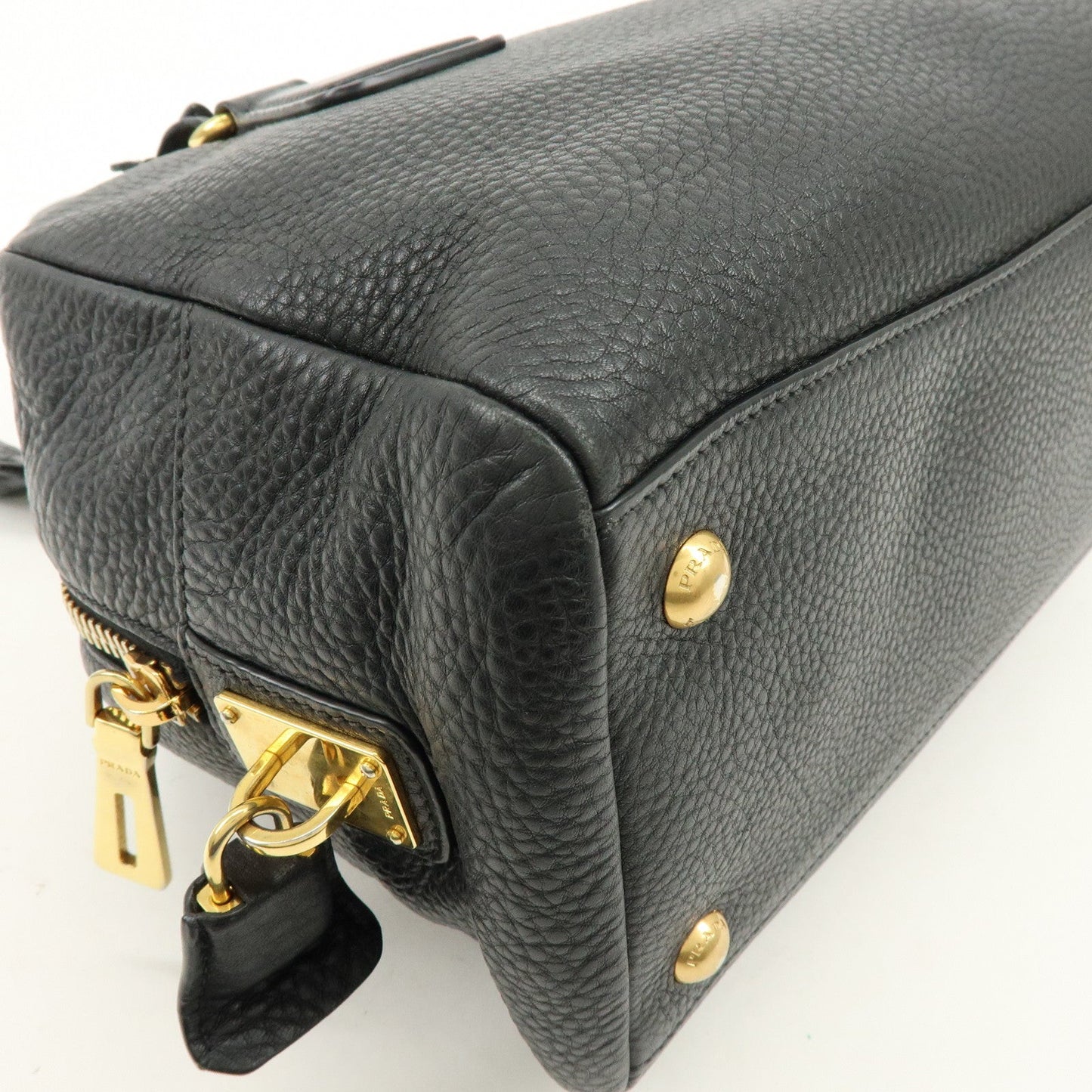 Prada Logo Leather Boston Bag Shoulder Bag Black B3091M【Pre-order】