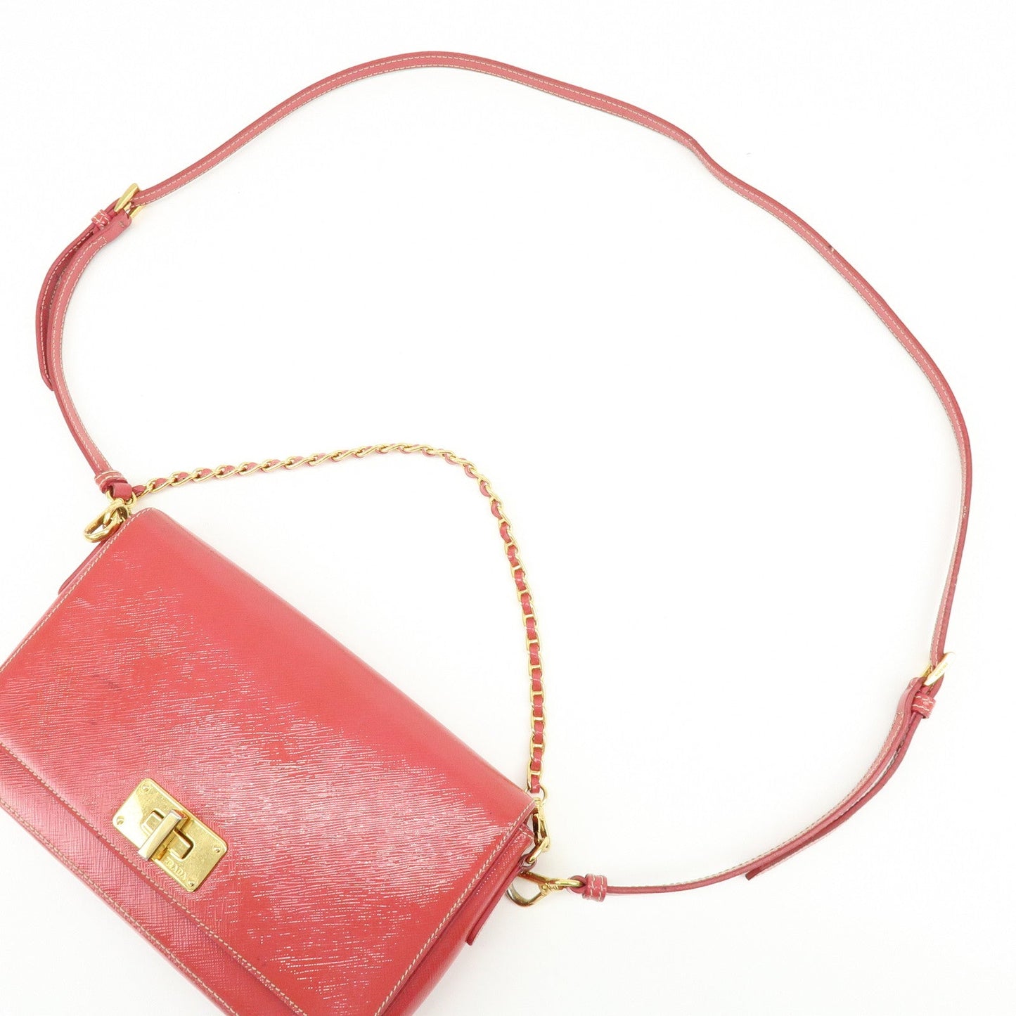 Prada Patent Leather 2Way Shoulder Chain Bag Hand Bag Pink【Pre-order】