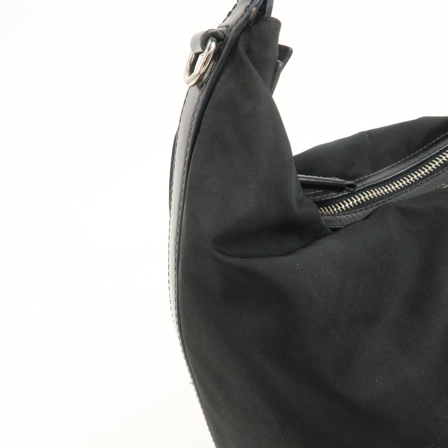 Prada Logo Nylon Leather Shoulder Bag Hand Bag Black BR3287【Pre-order】