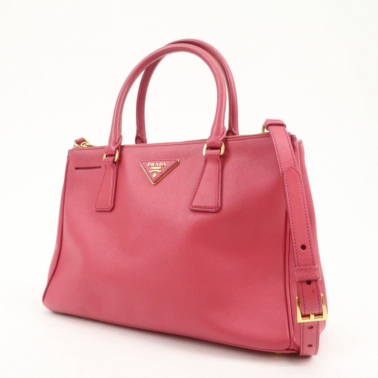 Prada Triangle Logo Saffiano Leather 2Way Bag Hand Bag Pink BN1801【Pre-order】