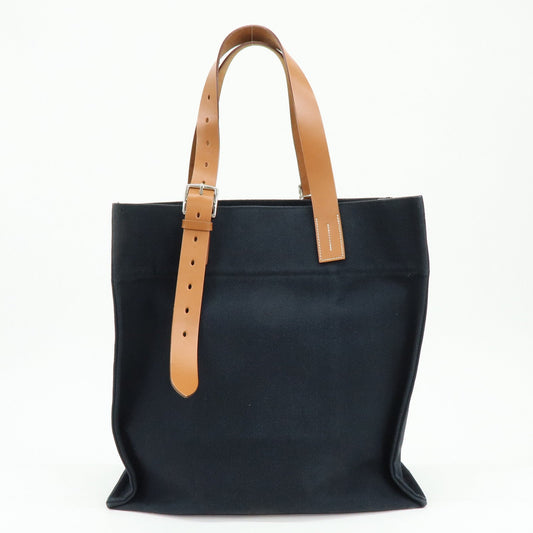 Hermes Étrivière 41 Veau Tadelakt Toile Goéland Canvas Tote Bag【Pre-order】