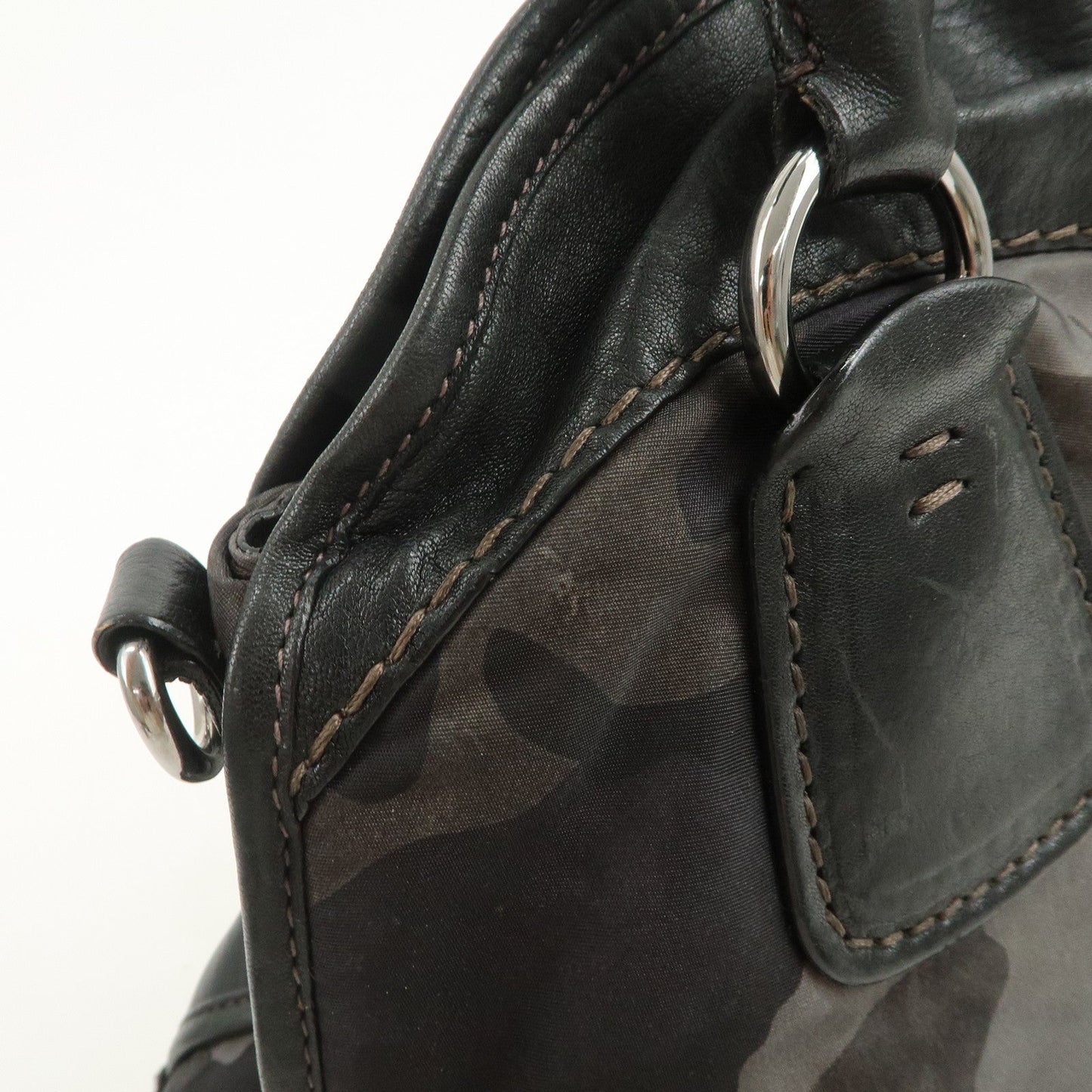 Prada Nylon Leather 2Way Hand Shoulder Bag Black Camouflage BL0688【Pre-order】