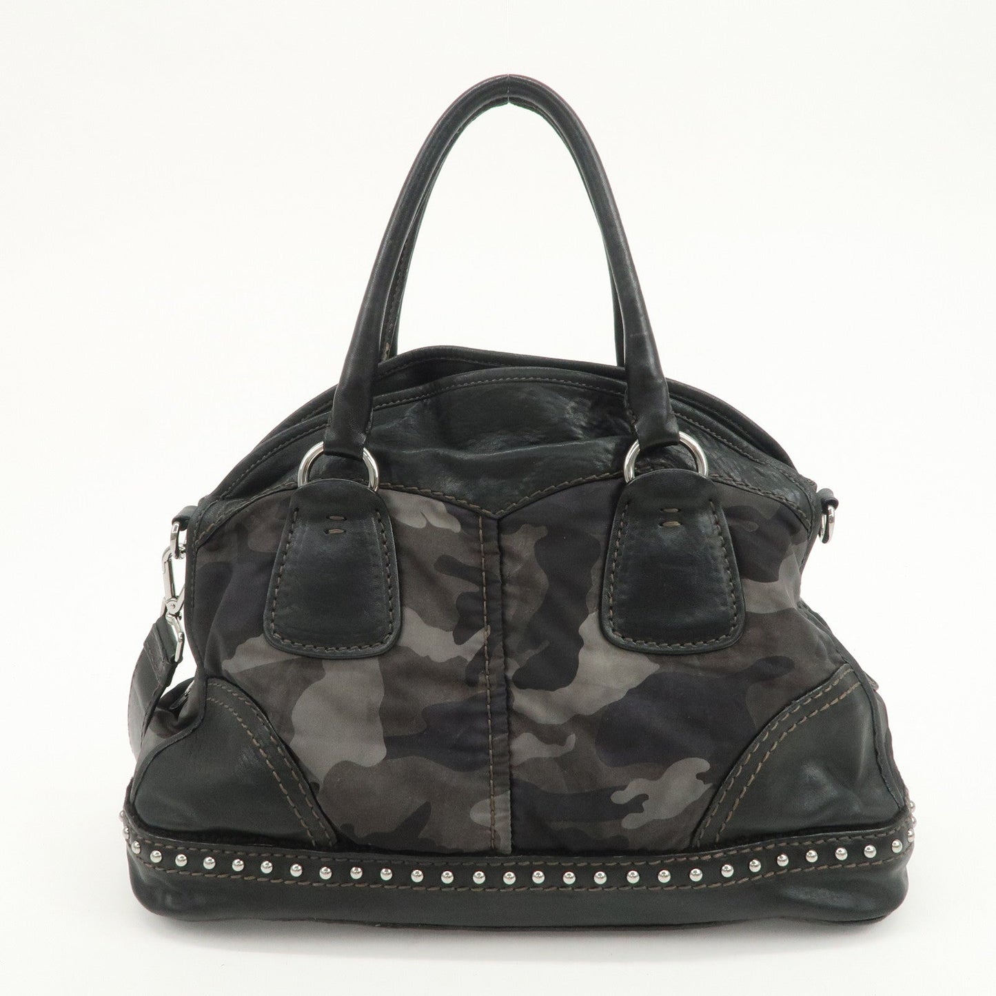 Prada Nylon Leather 2Way Hand Shoulder Bag Black Camouflage BL0688【Pre-order】