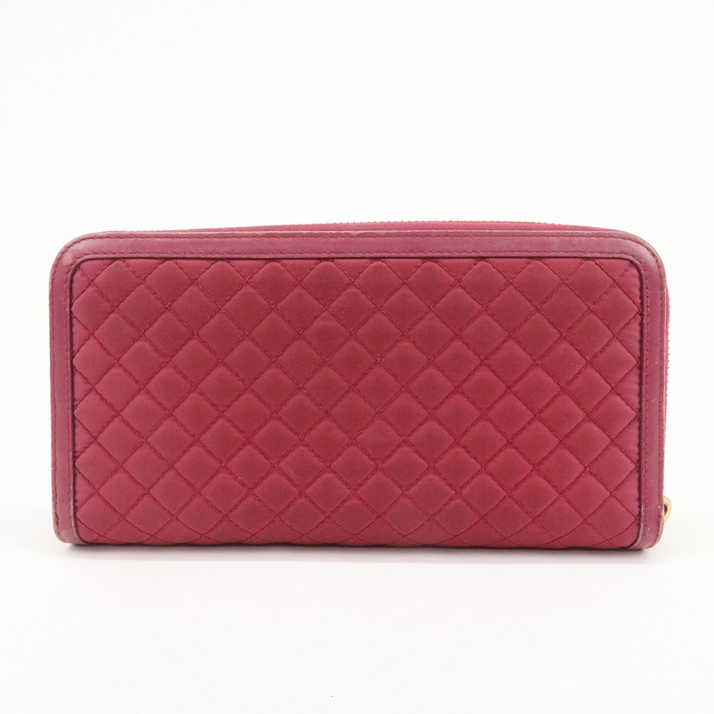 Prada Nylon Leather Round Zippy Wallet Long Wallet Pink【Pre-order】