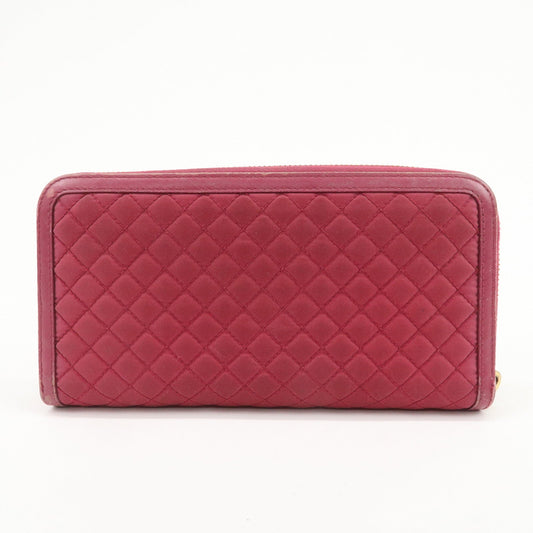 Prada Nylon Leather Round Zippy Wallet Long Wallet Pink【Pre-order】