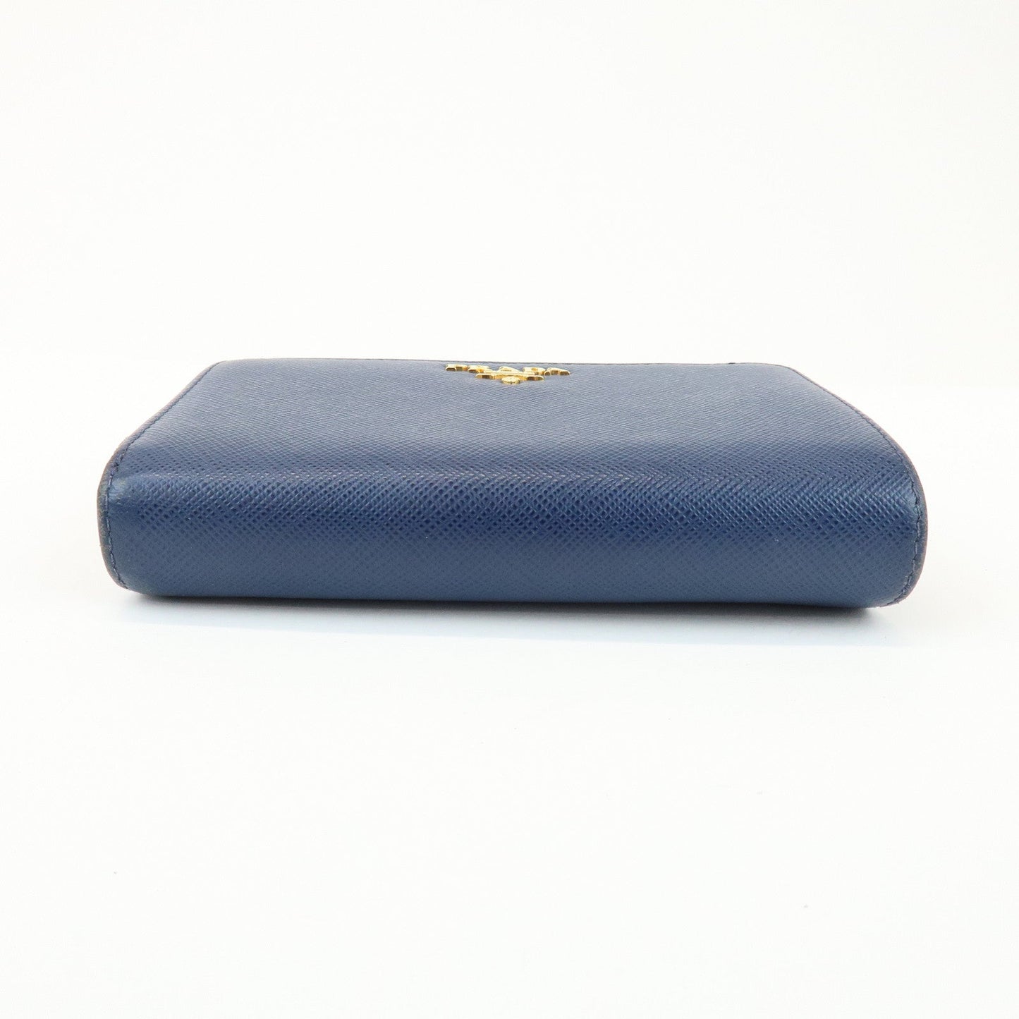 Prada Saffiano Leather Compact Wallet Navy Gold 1ML225【Pre-order】