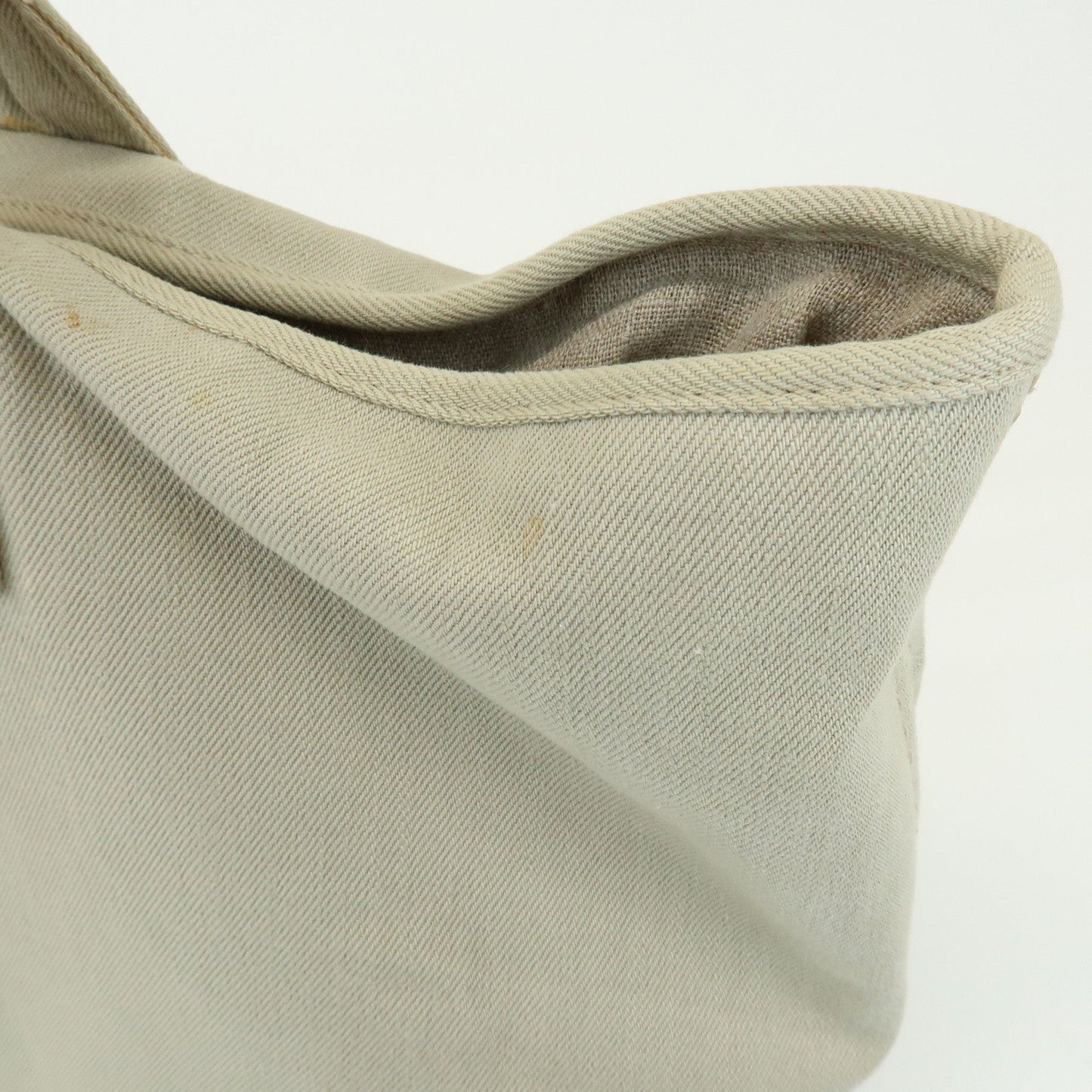 Prada Triangle Logo Denim Tote Bag Shoulder Bag Light Beige BN2091【Pre-order】