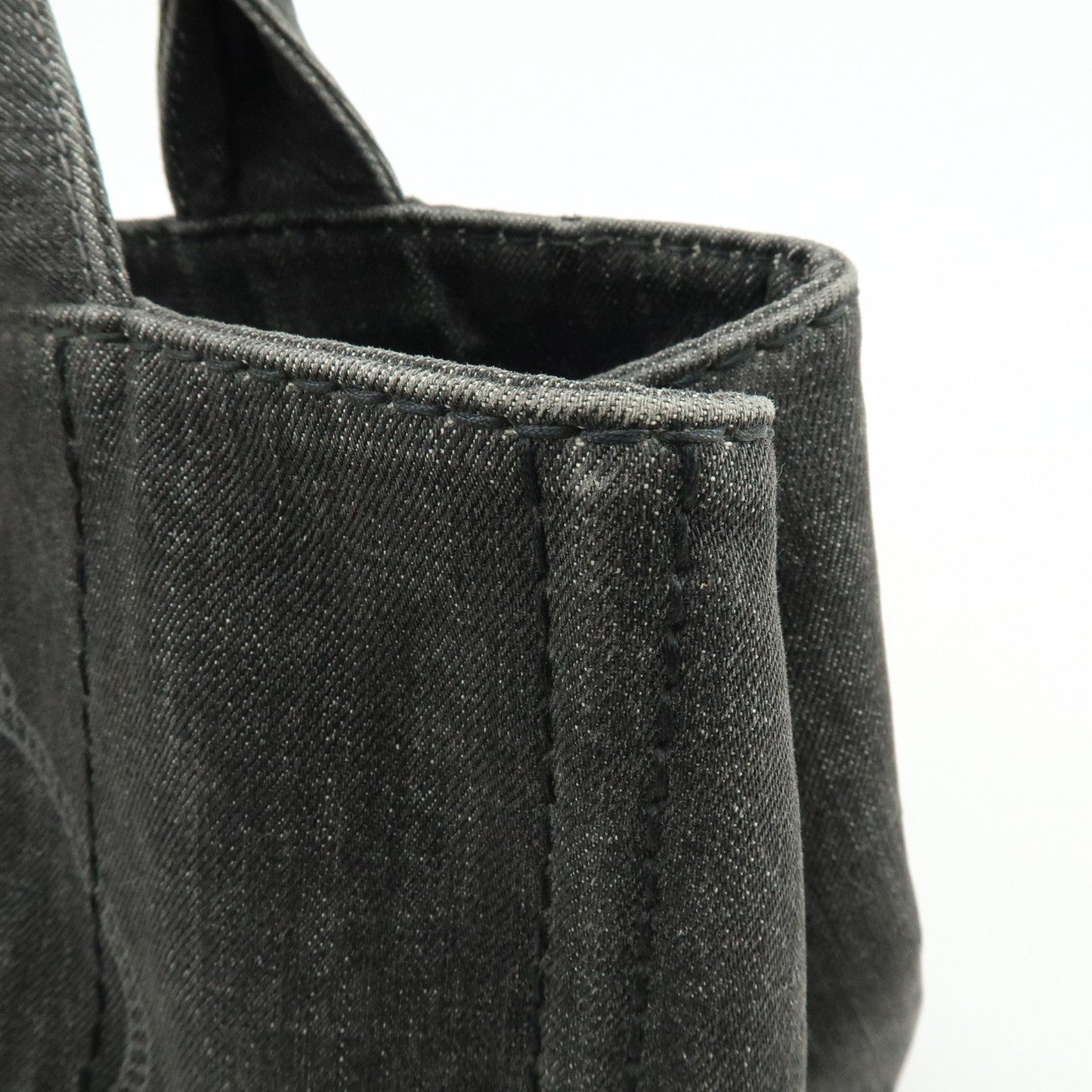 Prada Canapa Denim Tote Bag Hand Bag Black 1BG642【Pre-order】