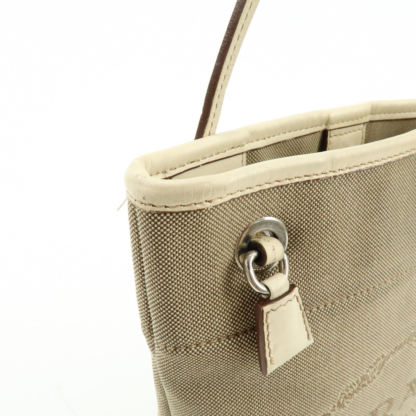 Prada Logo Jacquard Leather Shoulder Bag Crossbody Bag Beige【Pre-order】