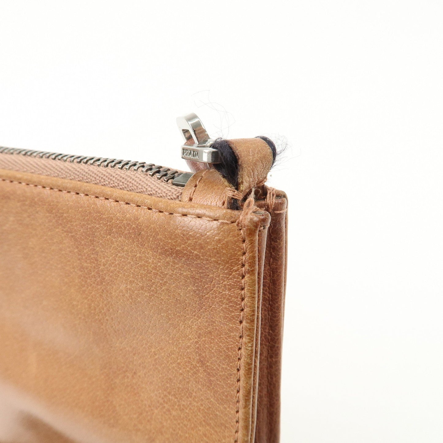 Prada Triangle Logo Leather Shoulder Bag Hand Bag Brown Used【Pre-order】