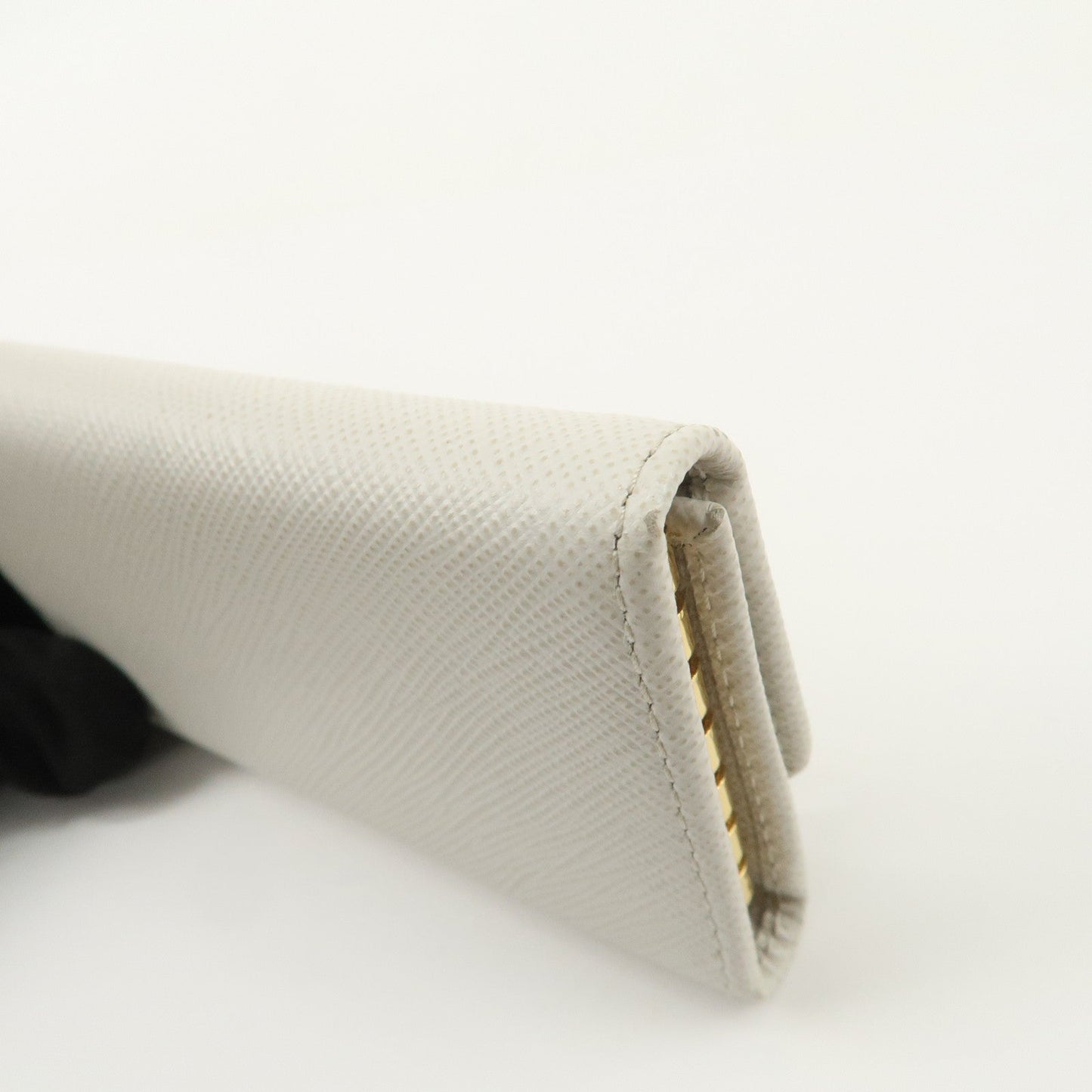 Prada Ribbon Saffiano Leather Key Case Key Holder White【Pre-order】