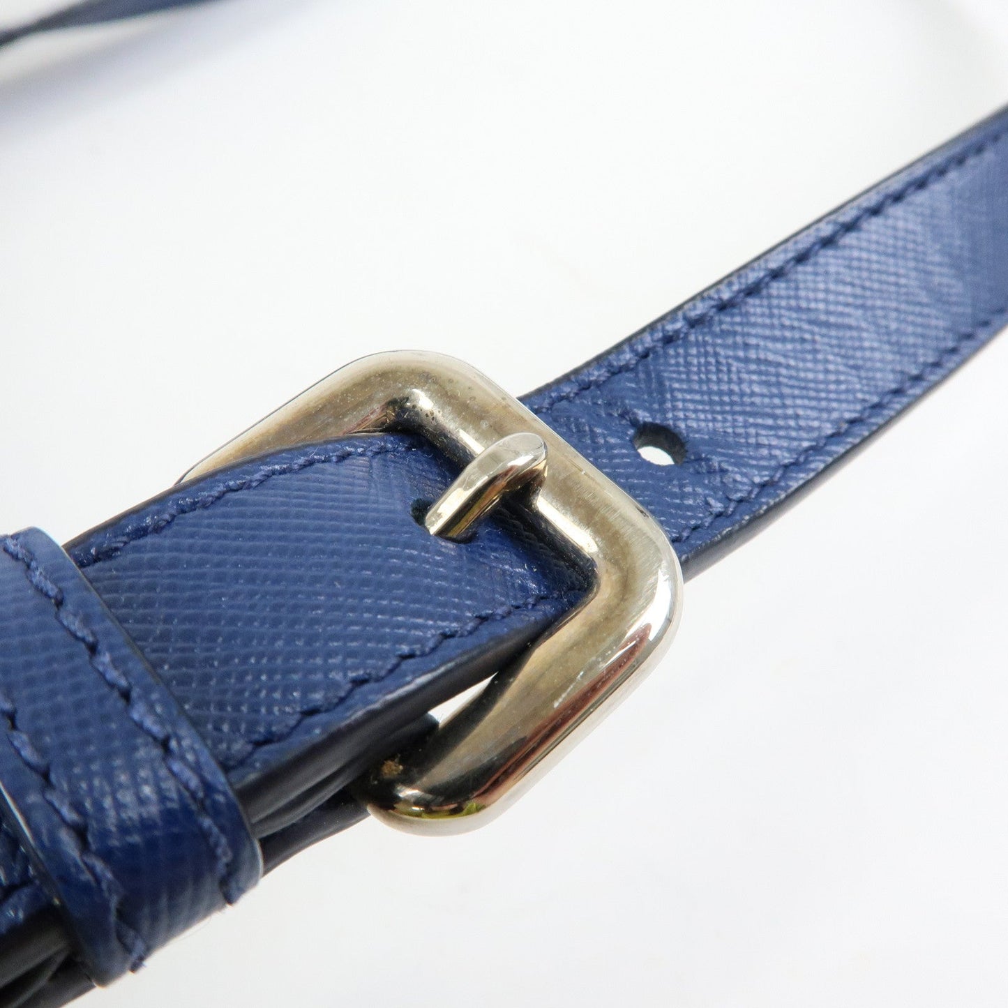 Prada Triangle Logo Linen Leather 2Way Bag Flower Motif Blue BR4696【Pre-order】