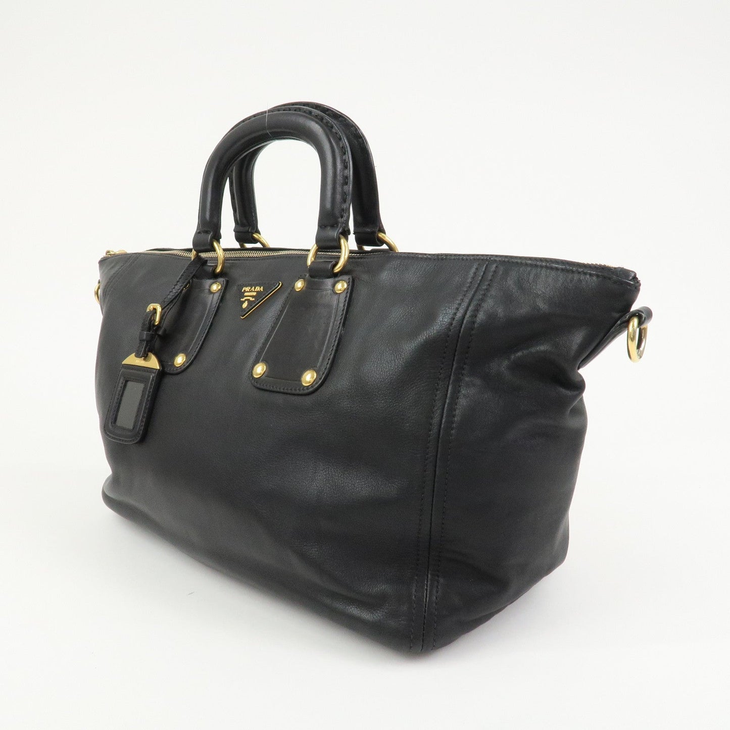Prada Triangle Logo Leather 2 Way Bag Hand Bag Shoulder Bag BL0685【Pre-order】