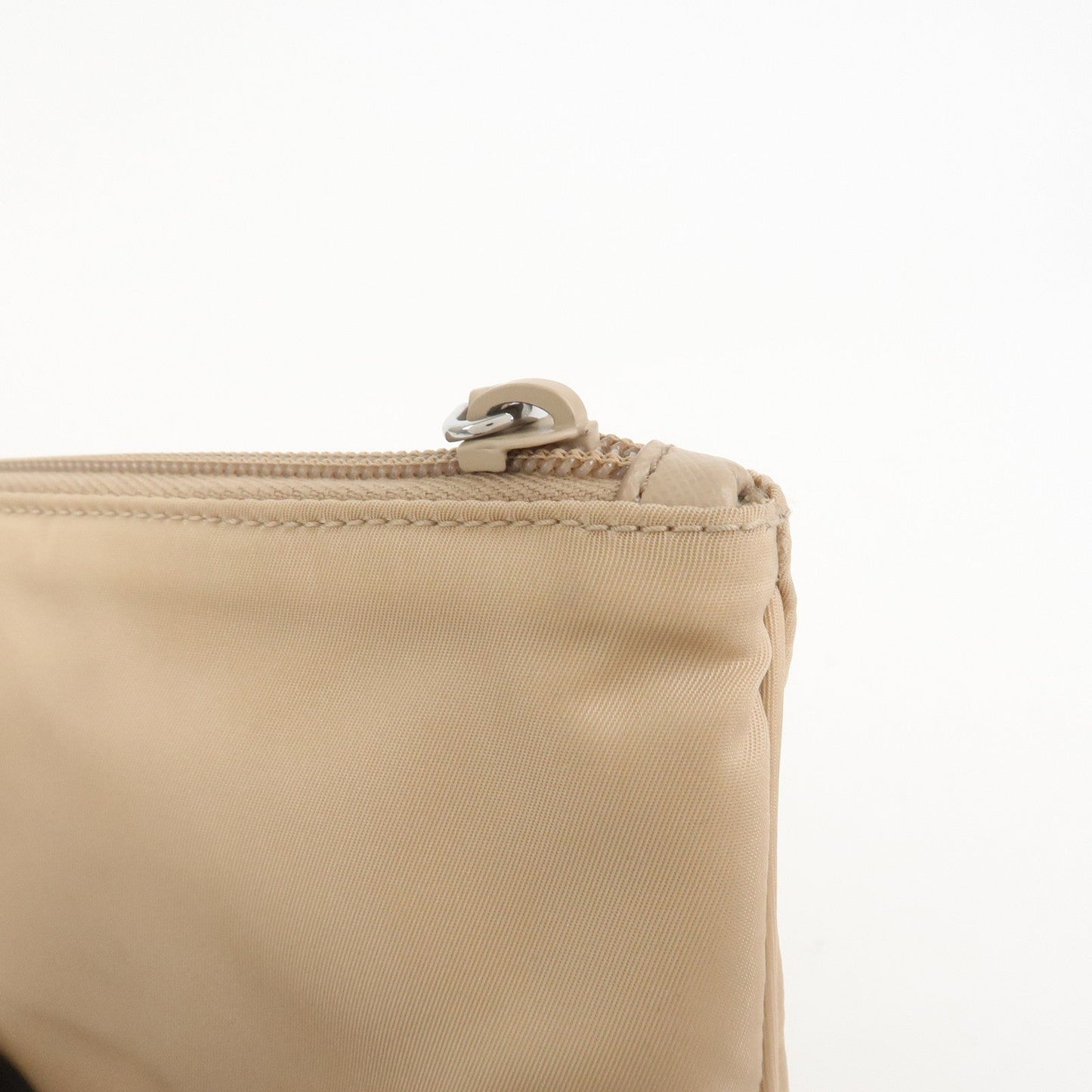 Prada Triangle Logo TESSUTO Hand Bag Pouch Beige 1NH545【Pre-order】