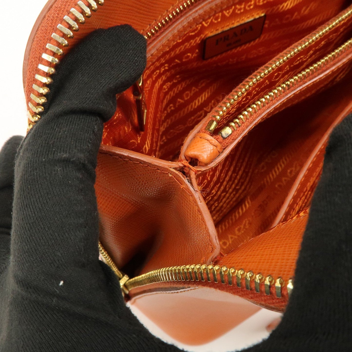 Prada Saffiano Leather Promenade Small 2Way Hand Bag Orange BL0838【Pre-order】