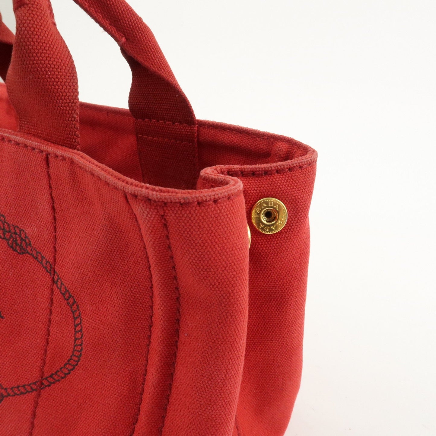 Prada Logo Canapa Mini Canvas Hand Bag Tote Bag Red BN2439【Pre-order】