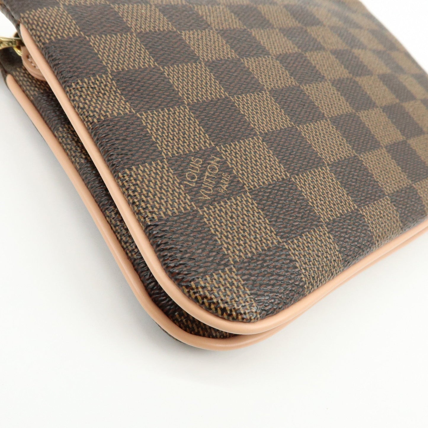 Louis Vuitton Damier Ebene Pochette Double Zip Rose BallerineN60254【Pre-order】