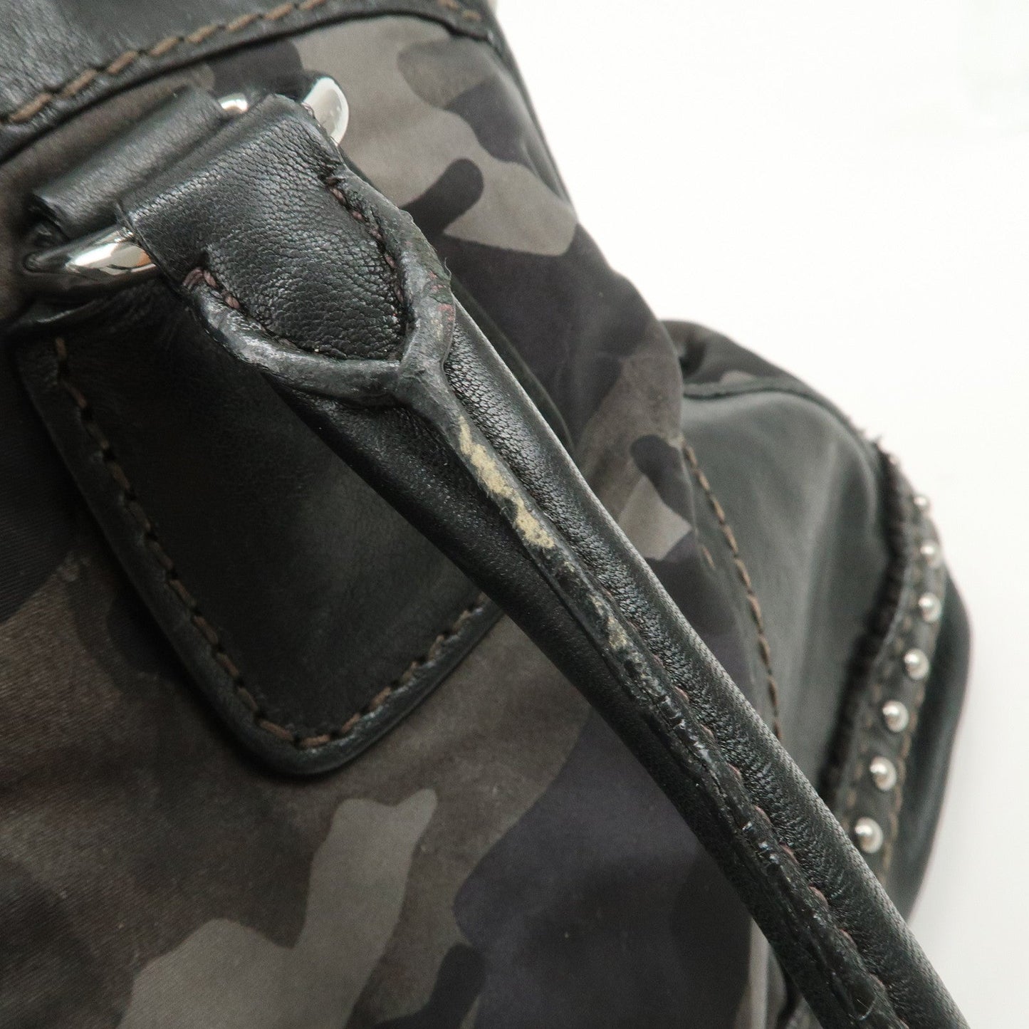 Prada Nylon Leather 2Way Hand Shoulder Bag Black Camouflage BL0688【Pre-order】