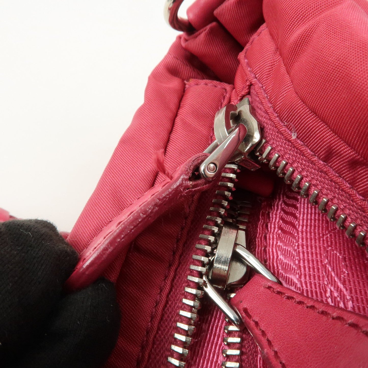 Prada Logo Nylon Leather 2Way Bag Hand Bag Shoulder Bag Pink【Pre-order】