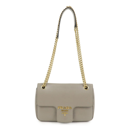 Prada Saffiano Leather Chain Shoulder Crossbody Bag Gray 1BD193【Pre-order】
