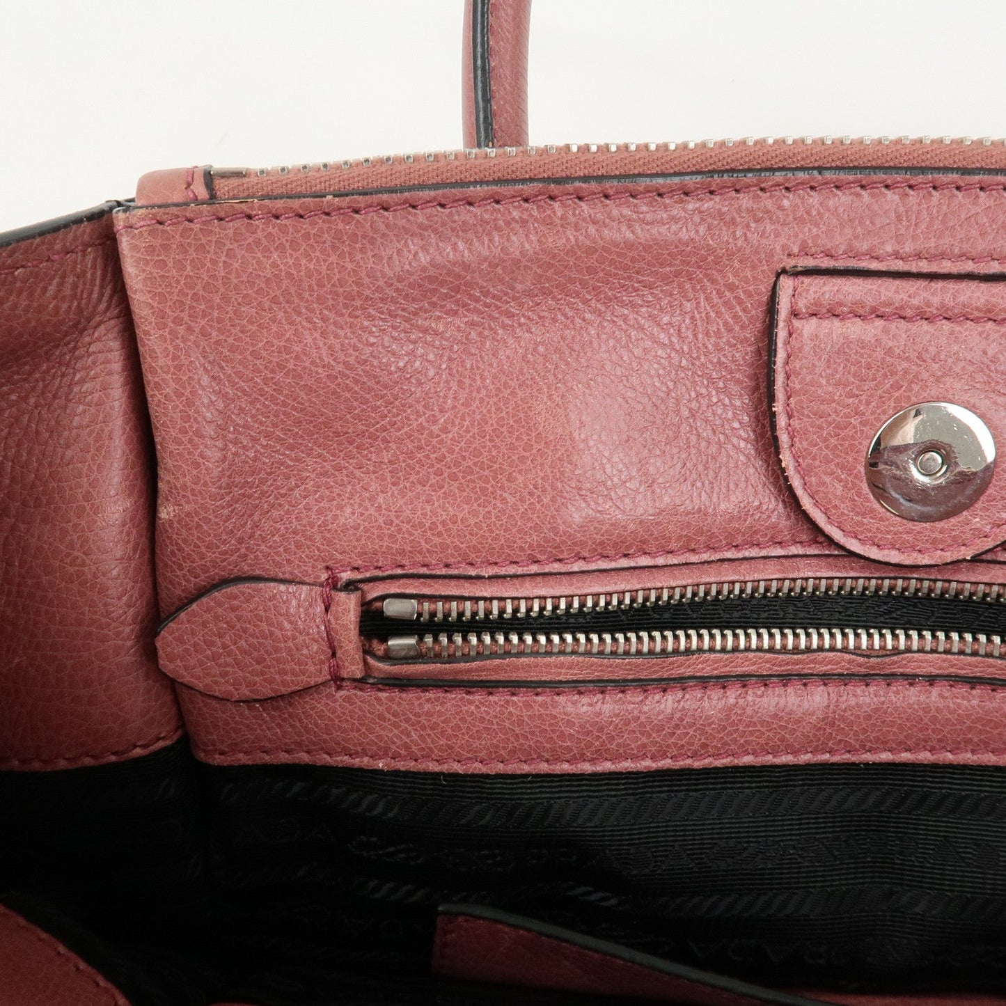 Prada Triangle Logo Leather 2Way Bag Tote Bag Hand Bag Pink B2625M【Pre-order】