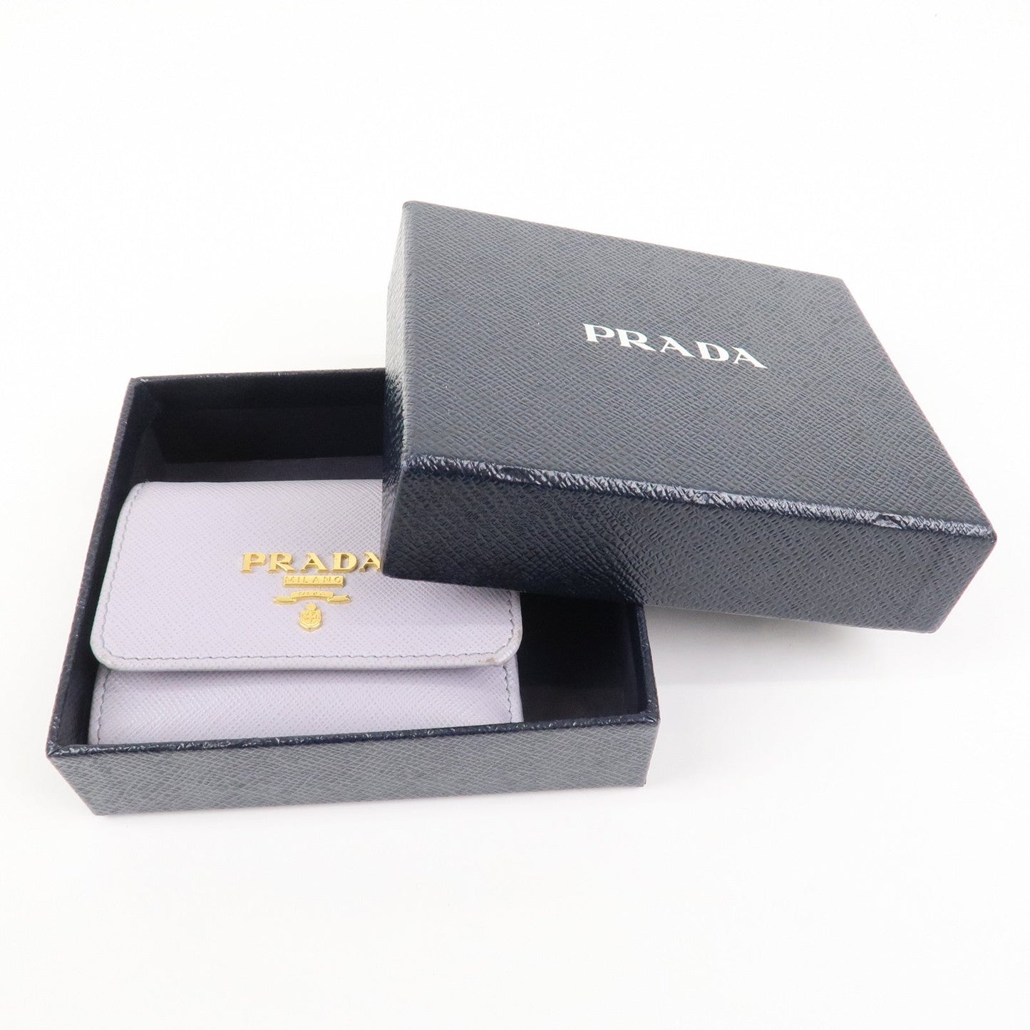 Prada Saffiano Leather Tri-fold Compact Wallet Light Purple 1MH043【Pre-order】