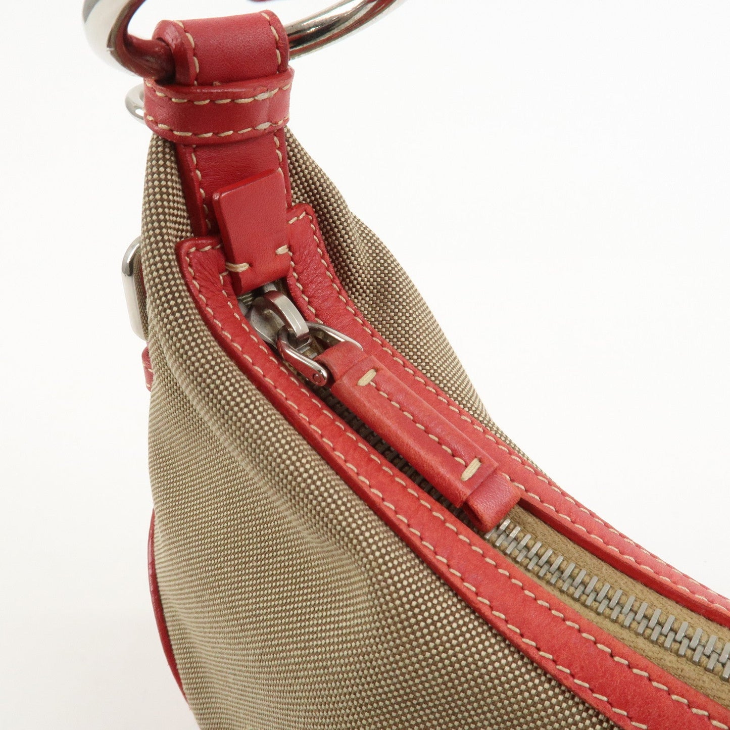 Prada Logo Jacguard Leather Shoulder Bag Light Brown Red BR3429【Pre-order】