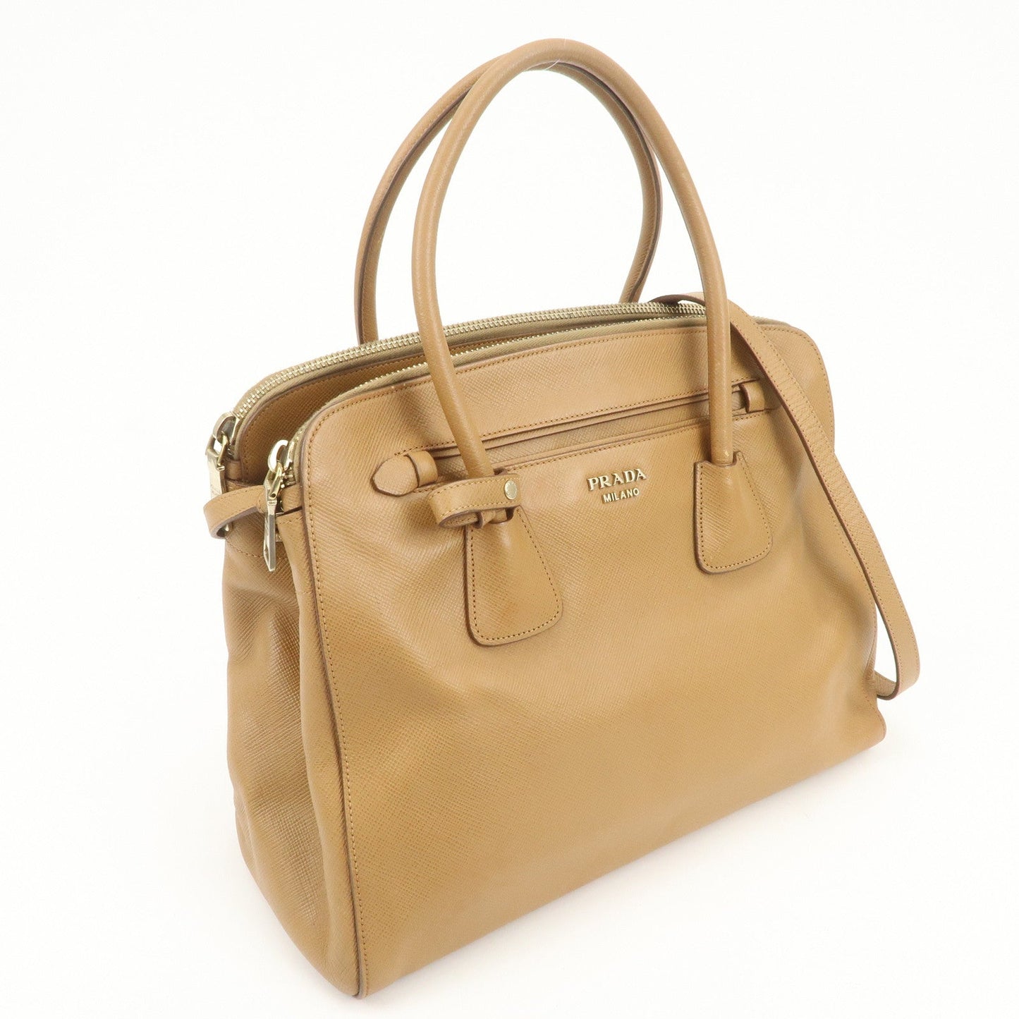 Prada Leather 2Way Bag Hand Bag Shoulder Bag Light Brown BN2572【Pre-order】