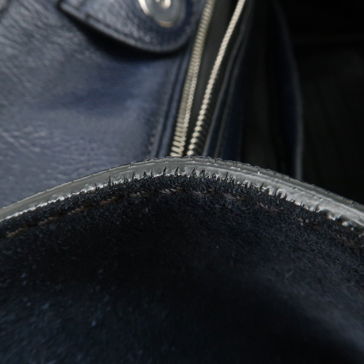 Prada Triangle Logo Leather 2Way Bag Tote Bag Hand Bag Navy B2625M【Pre-order】