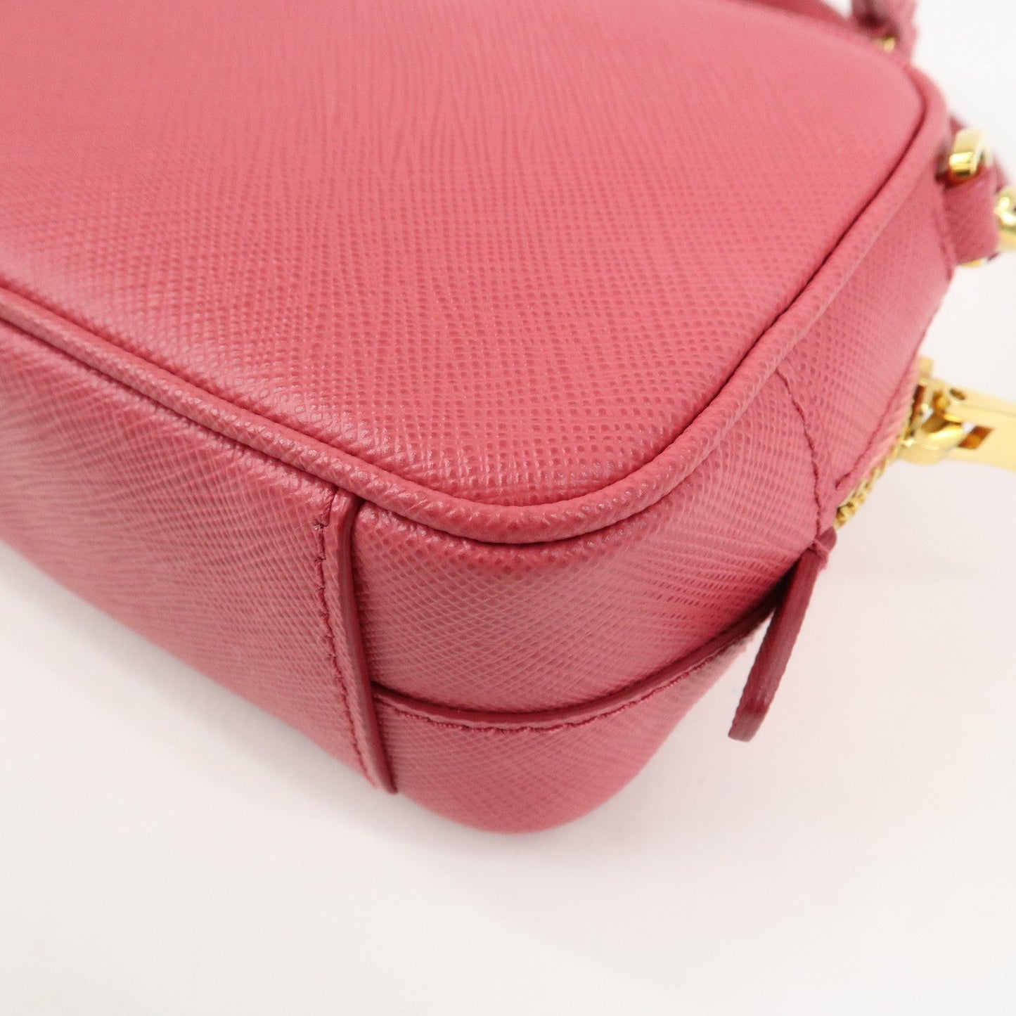 Prada Saffiano Leather Ribbon Mini Camera Shoulder Bag Pink 1N1674【Pre-order】