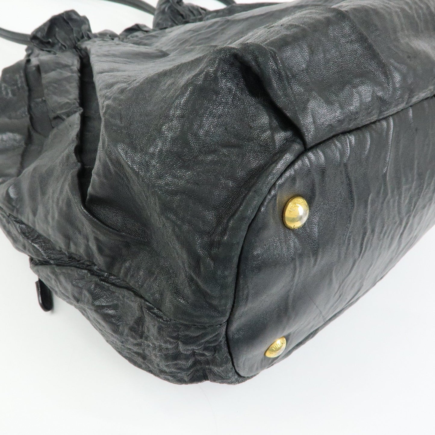Prada Leather Drawstring Shoulder Bag Hand Bag Black【Pre-order】
