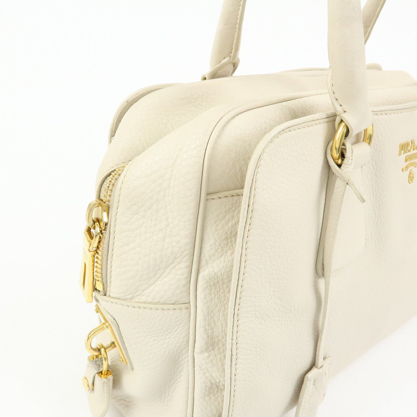 Prada Vitello Daino Leather Hand Bag Ivory BL0804【Pre-order】