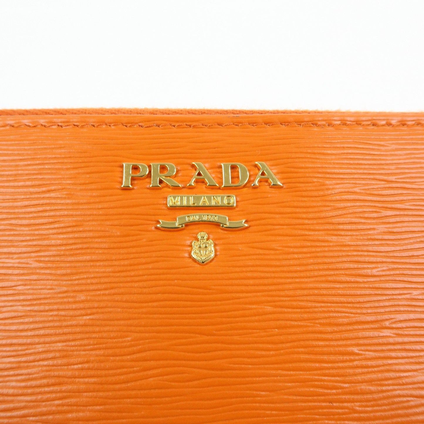 Prada Saffiano Leather Round Zippy 6 Rings Key Case Orange 1PG604【Pre-order】
