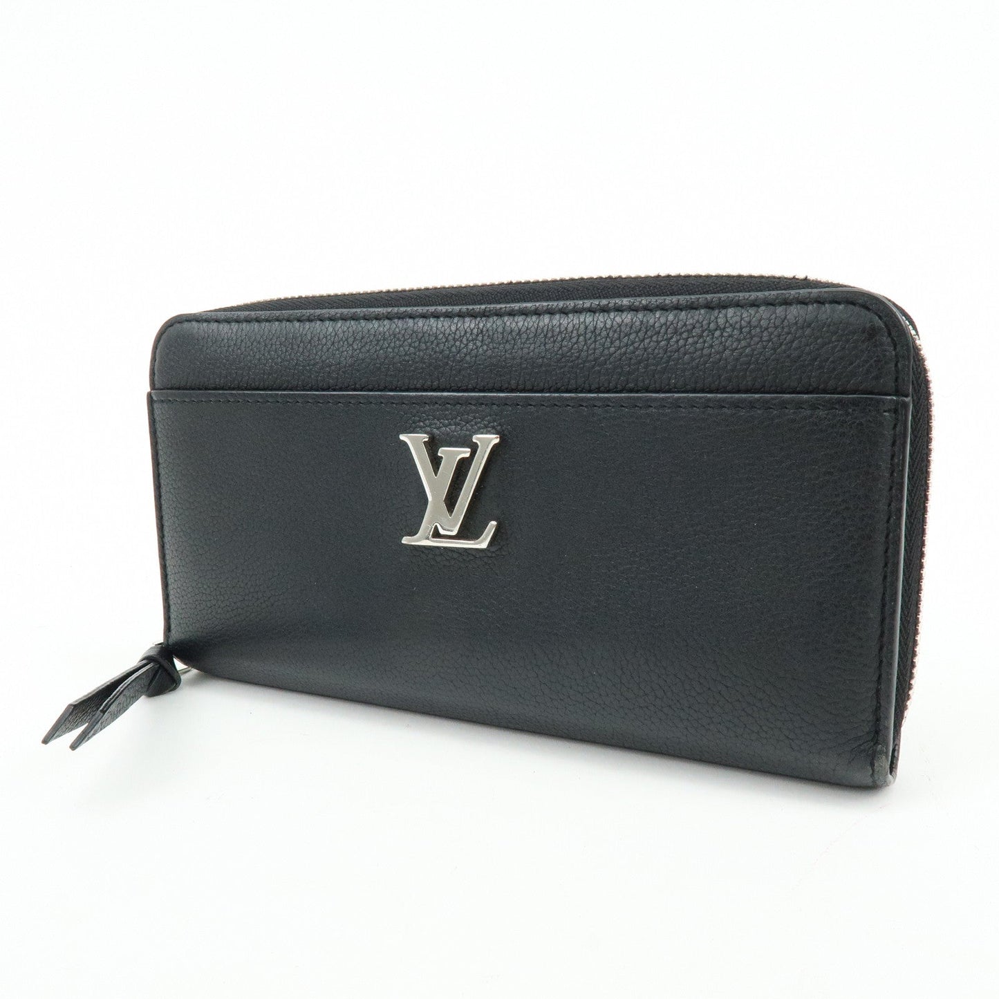 Louis Vuitton Leather Lockme Round Zippy Long Wallet Noir M62622【Pre-order】